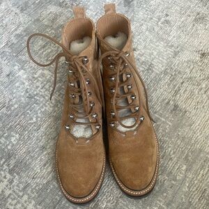 Marc Fisher Izzie Lugsole Boot in Brown Suede